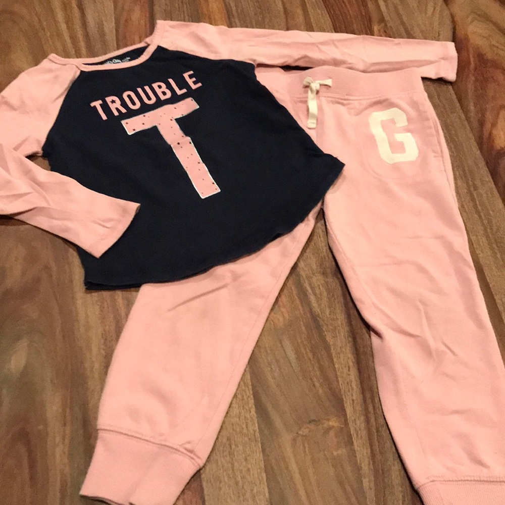 Baby Gap “T for Trouble” Matching Set Size 4